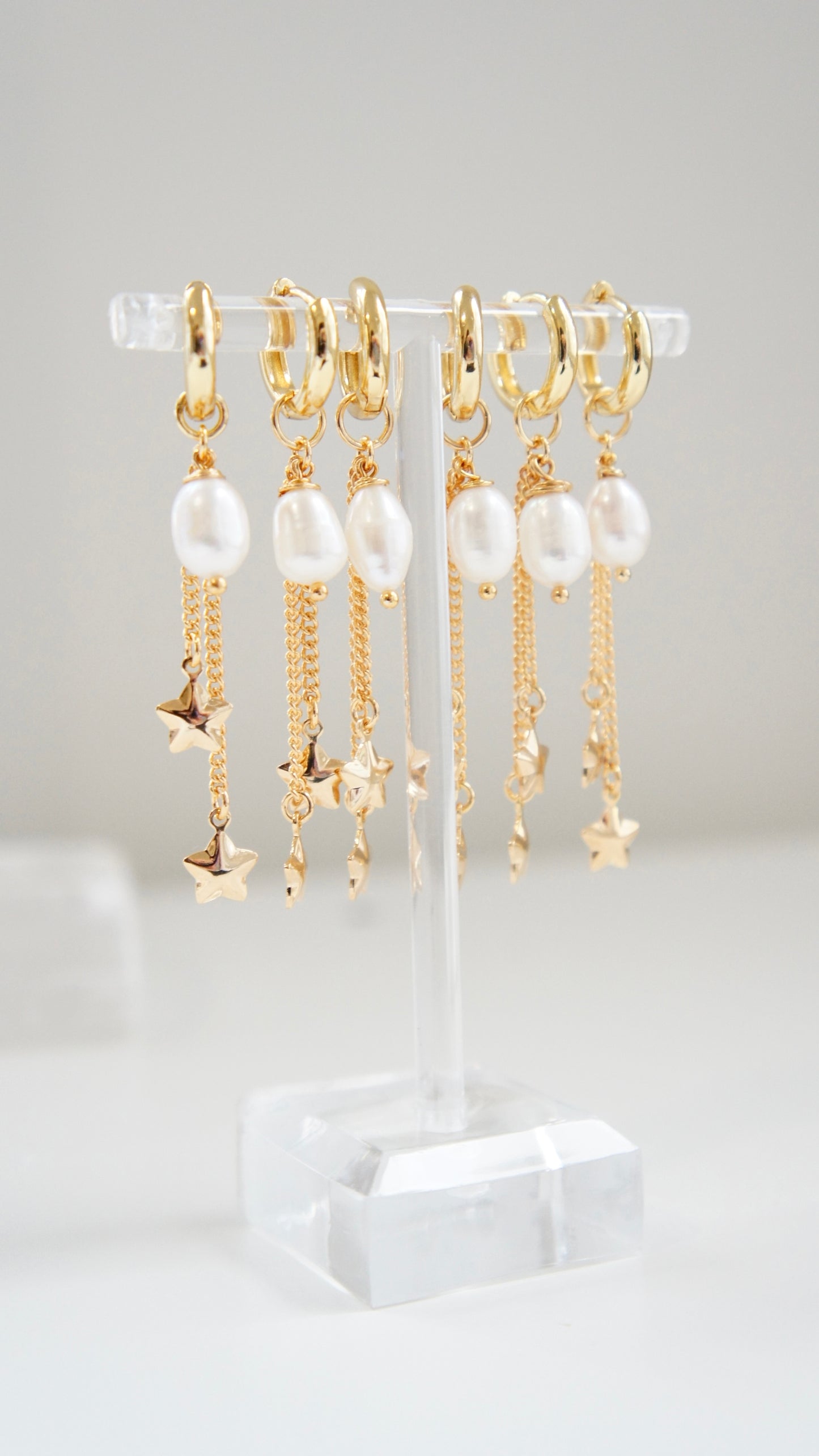 Chain Drop Star Earrings