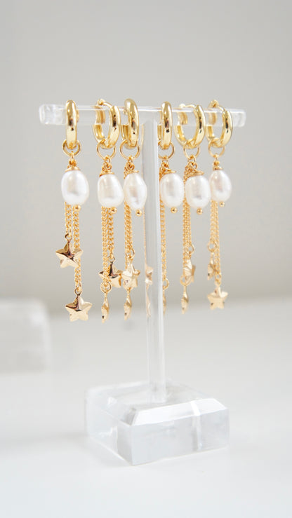 Chain Drop Star Earrings