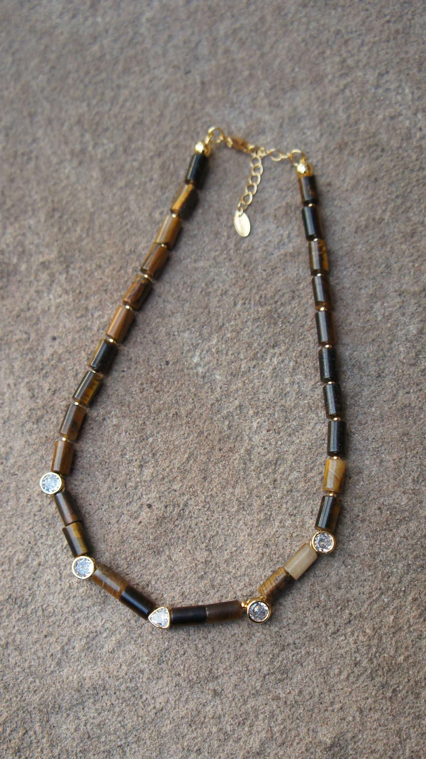 Zircon Tiger Eye Necklace
