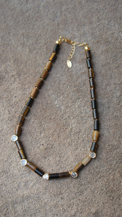 Zircon Tiger Eye Necklace