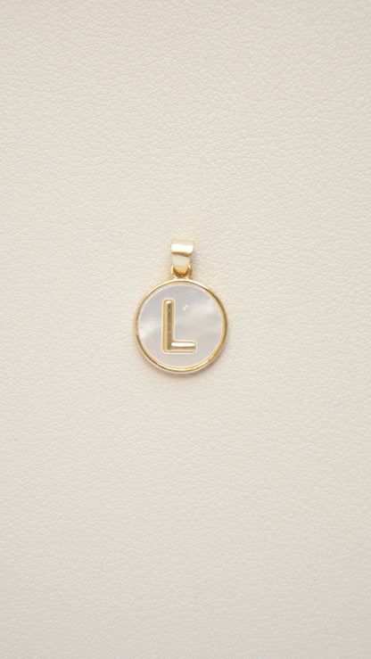 Mother of Pearl Initial Charm