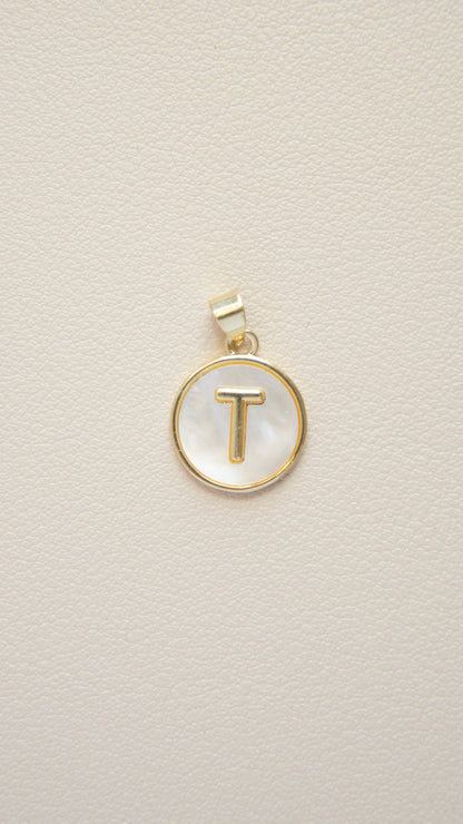Mother of Pearl Initial Charm