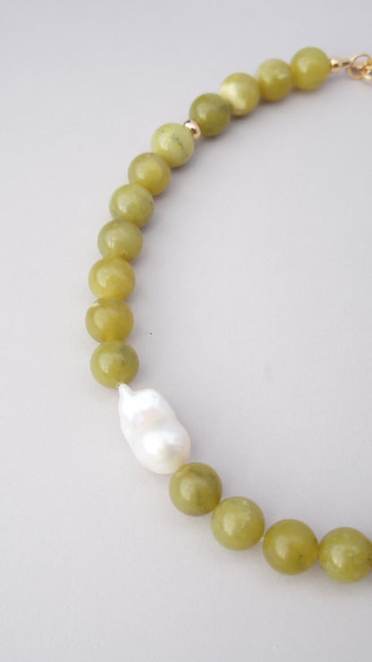 Olive & Pearl Necklace