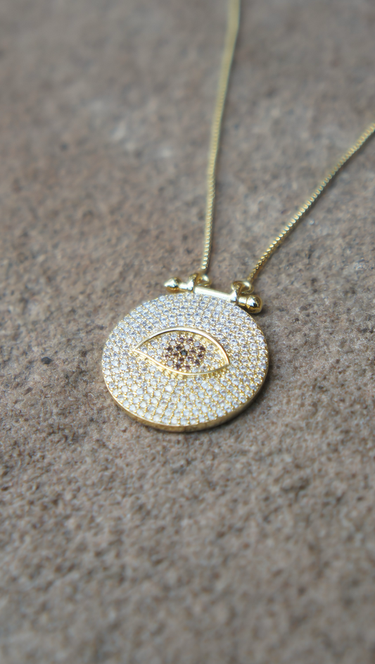 Zircon Evil Eye Chain Necklace