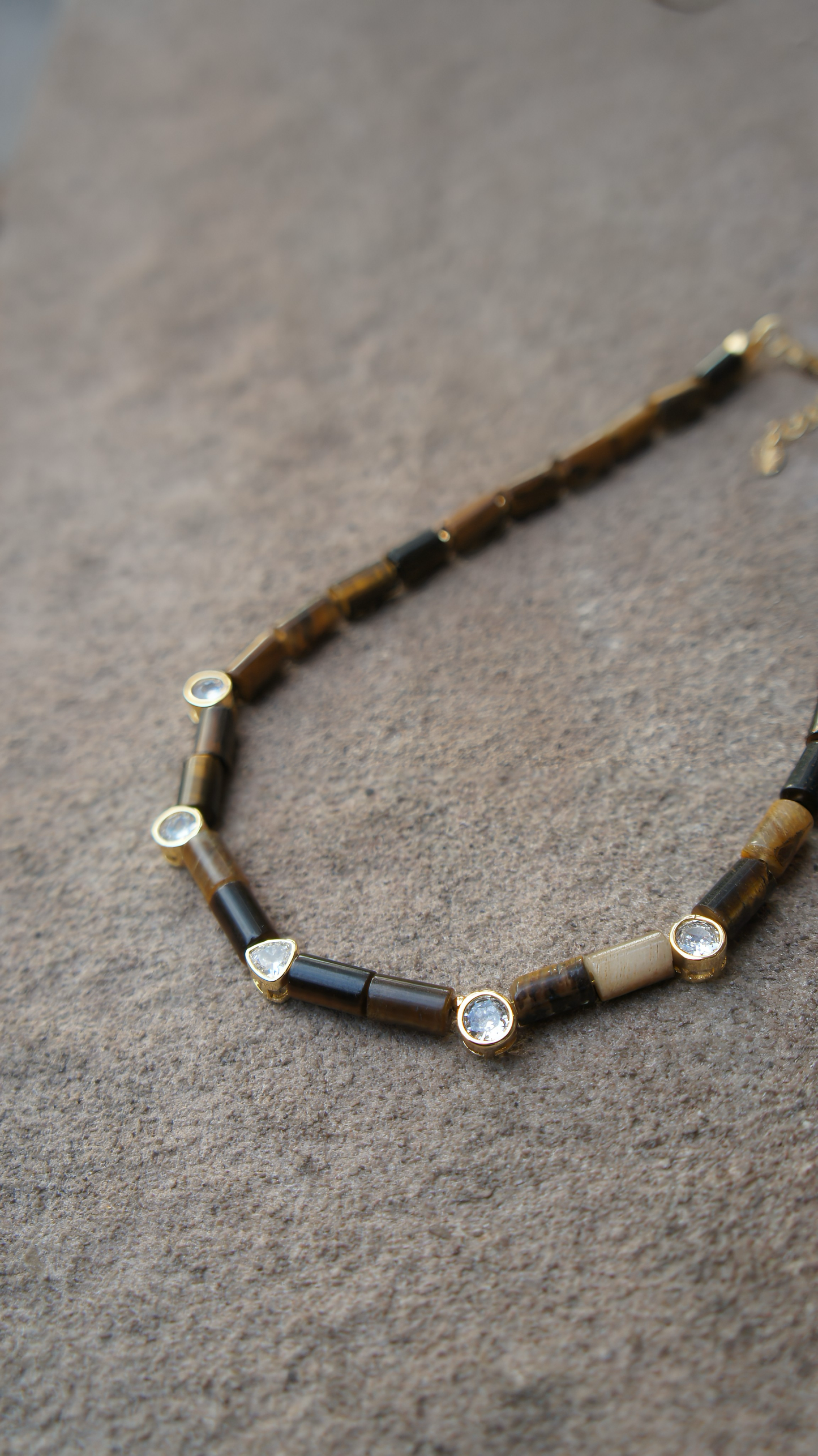 Zircon Tiger Eye Necklace