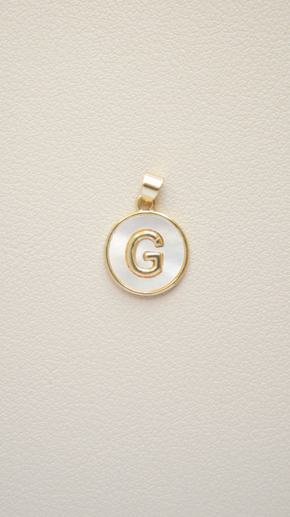 Mother of Pearl Initial Charm
