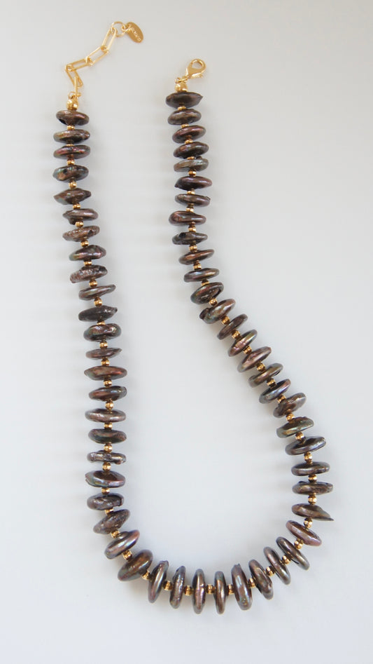 Autumn Brown Pearl Necklace
