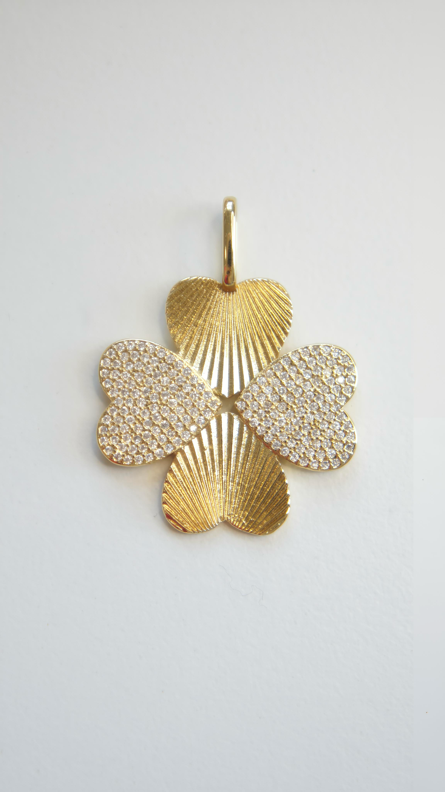 Large Clover Gold Charm