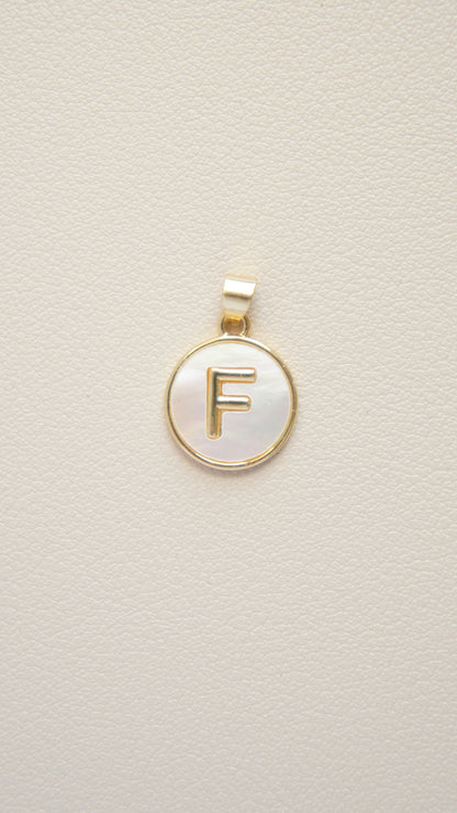 Mother of Pearl Initial Charm
