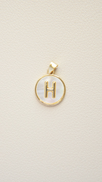 Mother of Pearl Initial Charm