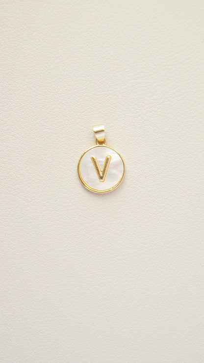 Mother of Pearl Initial Charm