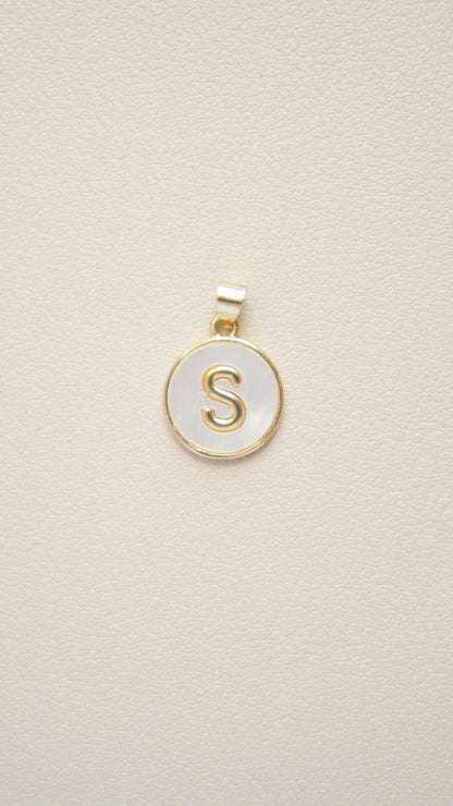 Mother of Pearl Initial Charm