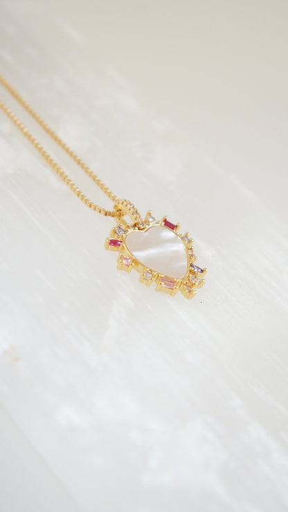 Zully Nacre Heart Necklace