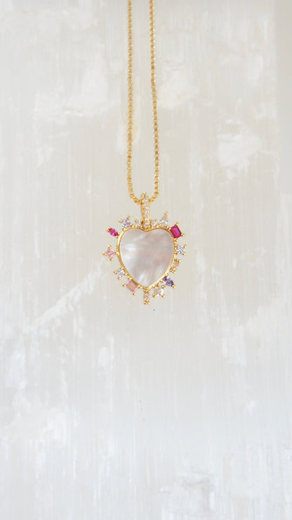 Zully Nacre Heart Necklace