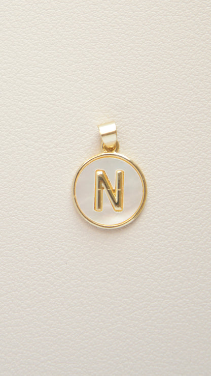 Mother of Pearl Initial Charm