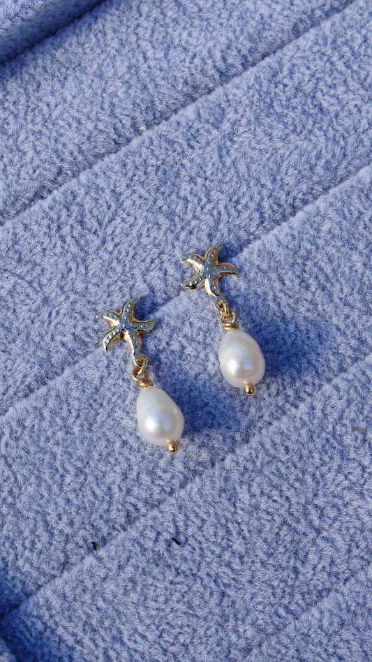 Starfish Pearl Earrings