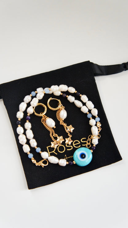 Chain Drop Star Earrings