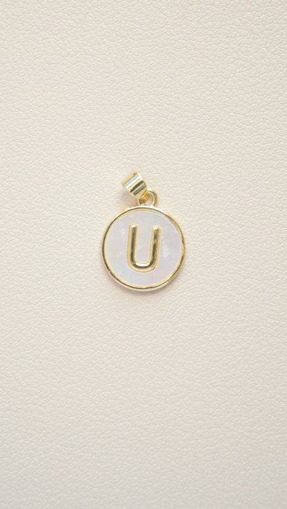 Mother of Pearl Initial Charm
