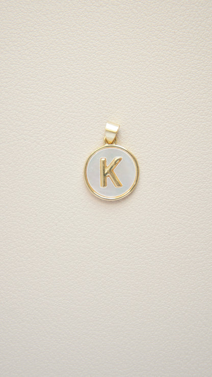 Mother of Pearl Initial Charm