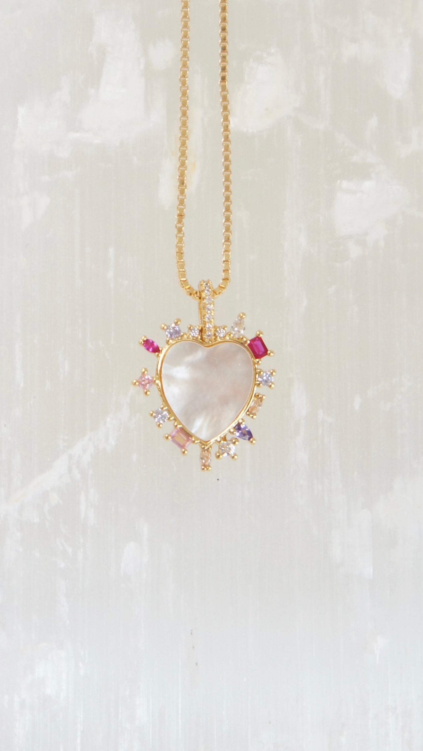 Zully Nacre Heart Necklace
