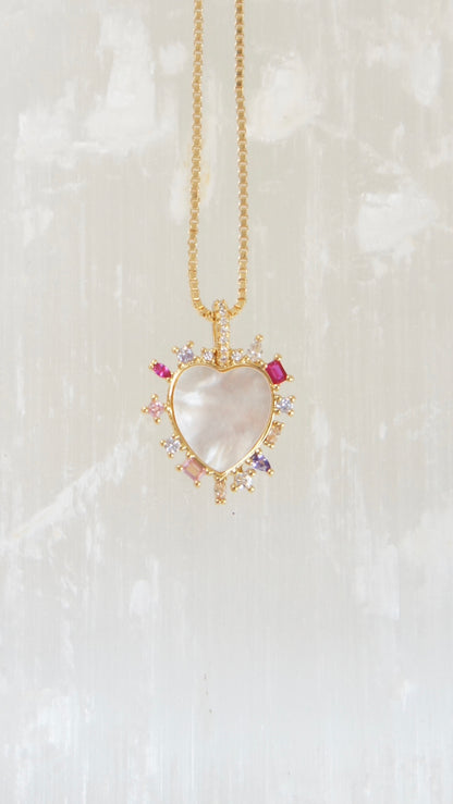 Zully Nacre Heart Necklace