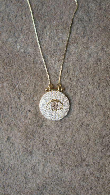 Zircon Evil Eye Chain Necklace