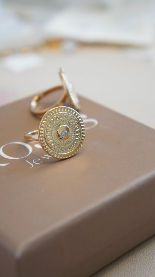 Coin Zirconia Ring